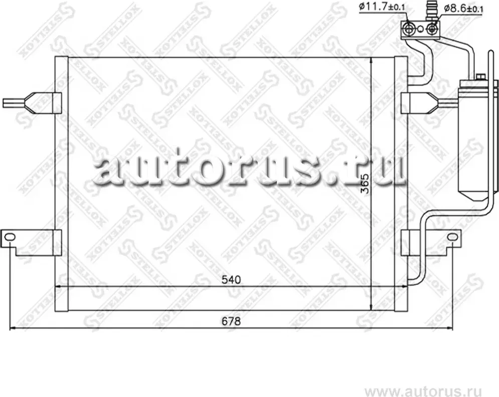 Радиатор кондиционера (конденсатор) Stellox. Артикул 10-45225-SX