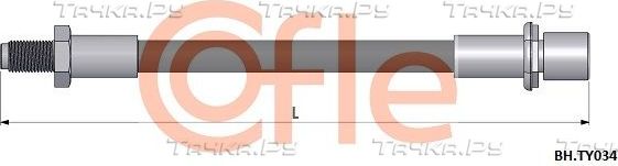 Тормозной шланг Cofle передний правый/левый для Toyota Land Cruiser 80 1990-1992. Артикул 92.BH.TY034
