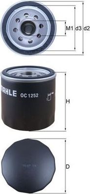 Масляный фильтр Mahle. Артикул OC 1252