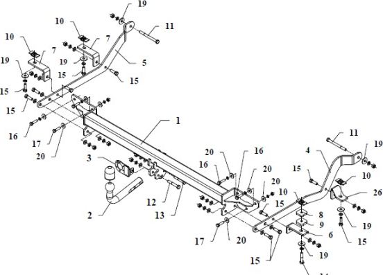 Фаркоп Auto-Hak для Peugeot Boxer L4 фургон 2006-2026. Артикул R 42