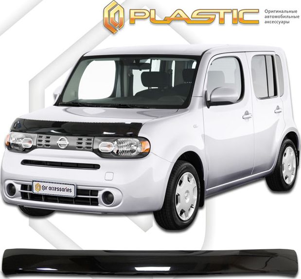 Дефлектор СА Пластик для капота (Classic черный) Nissan Cube Z12 2009-2012. Артикул 2010010109783