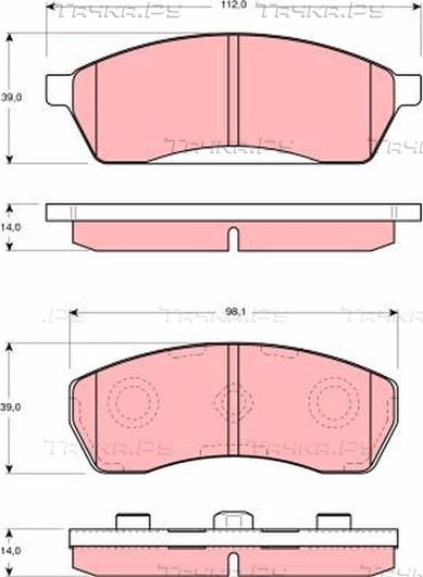 Тормозные колодки TRW передние для Subaru Vivio 1992-1995. Артикул GDB3068