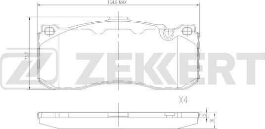 Тормозные колодки Zekkert. Артикул BS-3046