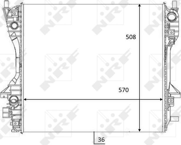 Радиатор охлаждения двигателя NRF (алюминий). Артикул 59060
