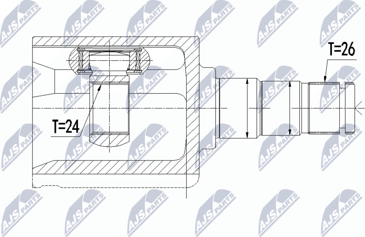 Шрус внутренний (граната) NTY. Артикул NPW-VV-093