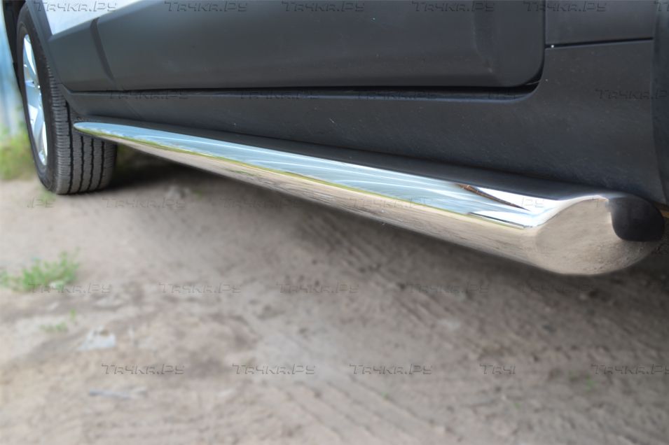 Защита порогов RusStal труба d63 (вариант 1) для Chevrolet Captiva 2013-2016. Артикул CAPT-001745