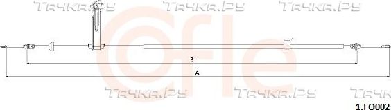 Трос ручника (тросик ручного тормоза) Cofle. Артикул 1.FO002