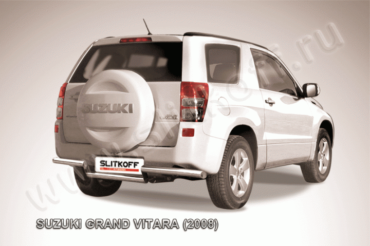 Защита Slitkoff заднего бампера d57 волна для Suzuki Grand Vitara III 3-дв. 2008-2012. Артикул SGV3D08014