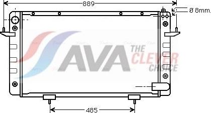 Радиатор охлаждения двигателя AVA. Артикул AU2099