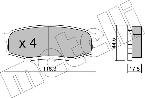 Тормозные колодки Metelli. Артикул 22-0822-0