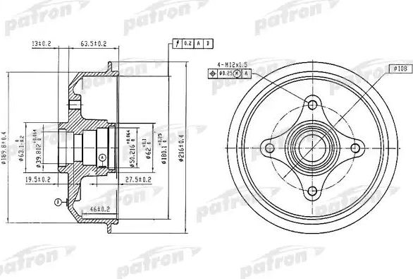 Тормозной барабан Patron задний для Ford Escort III 1980-1985. Артикул PDR1054