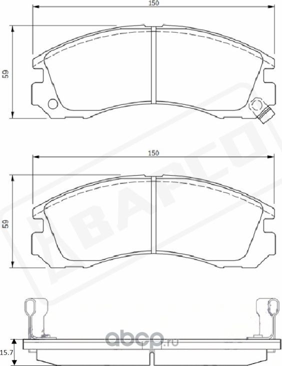 Колодки тормозные дисковые пер. MITSUBISHI GALANTIV, V, VI, L 200, L40 (Bapco) Bapco. Артикул BP0099