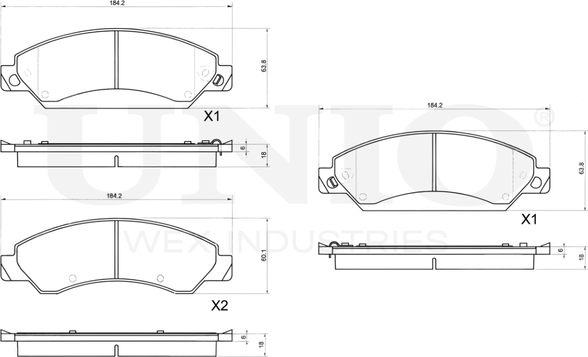 Колодки тормозные дисковые, комплект (Unio). Артикул BRP-20313