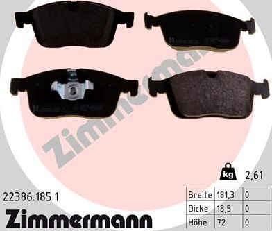 Тормозные колодки Zimmermann. Артикул 22386.185.1