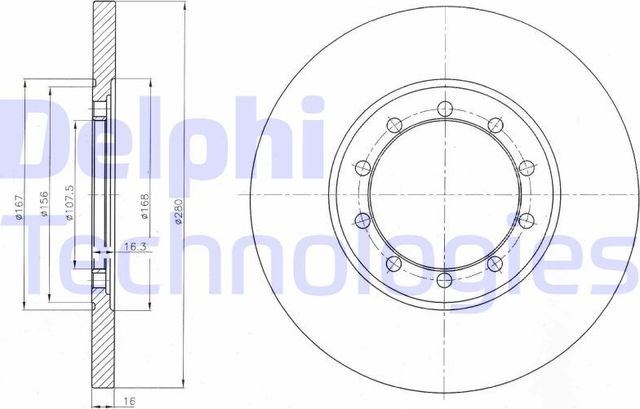 Тормозной диск Delphi. Артикул BG4075