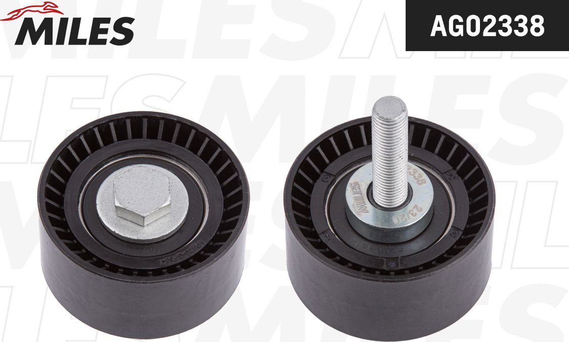 Натяжной ролик (натяжитель) приводного поликлинового ремня Miles. Артикул AG02338
