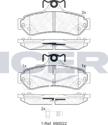 Тормозные колодки Icer. Артикул 182078