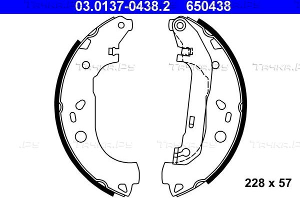 Тормозные колодки ATE задние для Ford Transit Connect I 2002-2013. Артикул 03.0137-0438.2