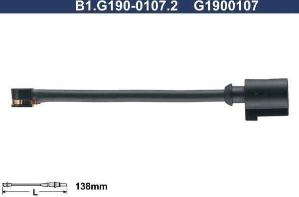 Датчик износа тормозных колодок  Galfer. Артикул B1.G190-0107.2