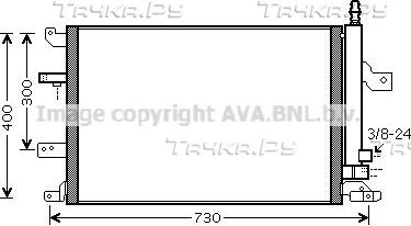 Радиатор кондиционера (конденсатор) AVA для Volvo V70 II 2001-2008. Артикул VO5138D
