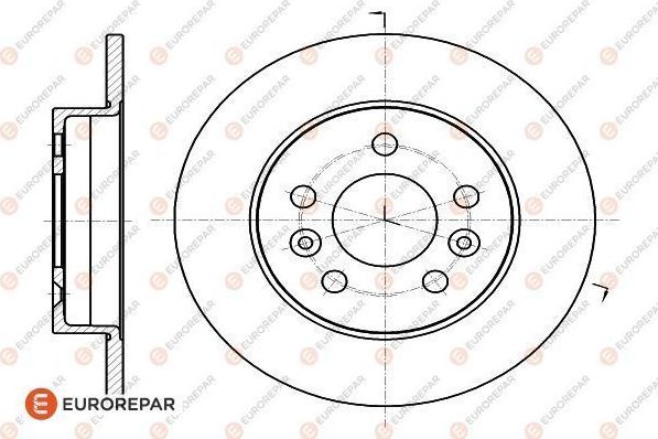 Тормозной диск Eurorepar задний для Renault Laguna I 1993-2001. Артикул 1618880580