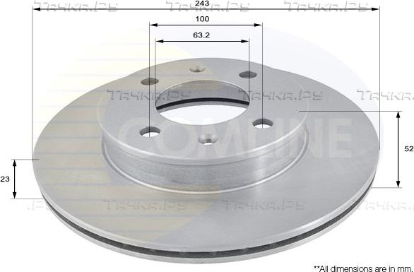 Тормозной диск Comline COATED. Артикул ADC1032V