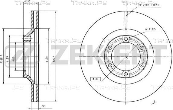 Тормозной диск Zekkert. Артикул BS-5711