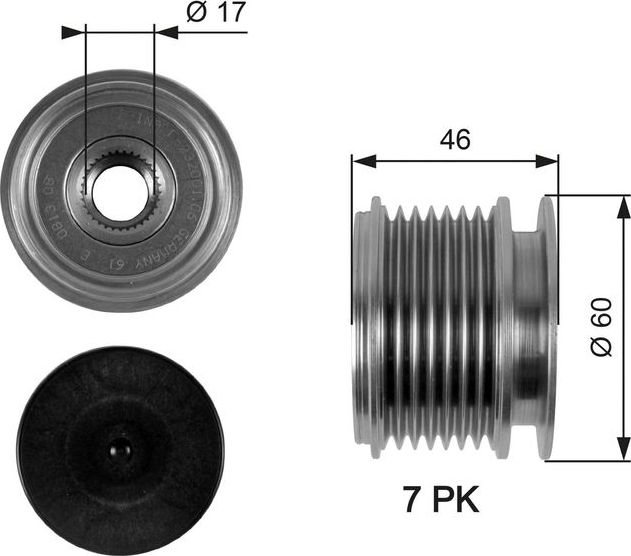 Муфта генератора обгонная Gates DriveAlign®. Артикул OAP7056