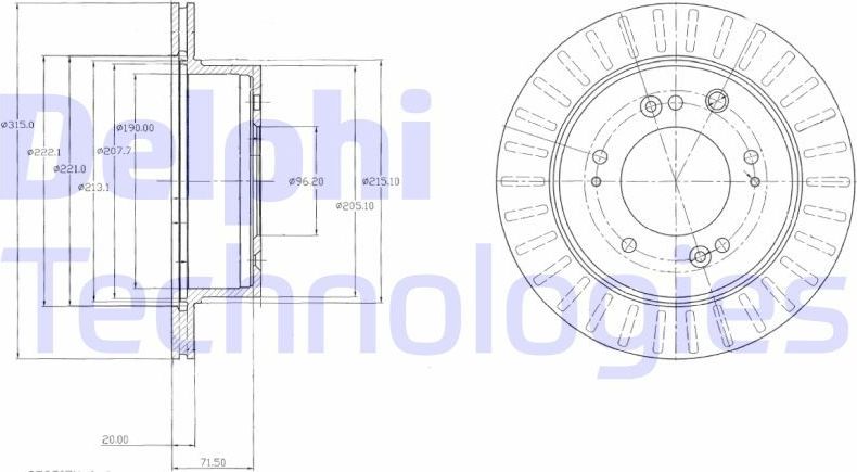 Тормозной диск Delphi. Артикул BG4331