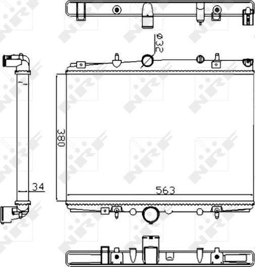 Радиатор охлаждения двигателя NRF Economy Class для Citroen C5 I 2001-2004. Артикул 58303A