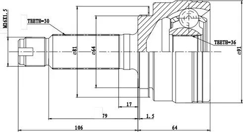 ШРУС наружный (Zikmar). Артикул Z87428R