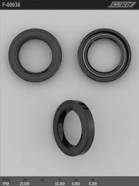 Сальник 22,00/32,30*5,00/5,20 тип 1PM (Emmetec). Артикул F00938