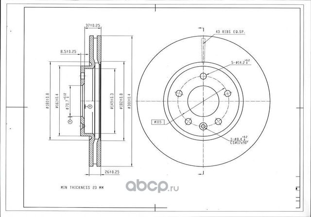 Диск тормозной AVANTECH. Артикул BR3018S