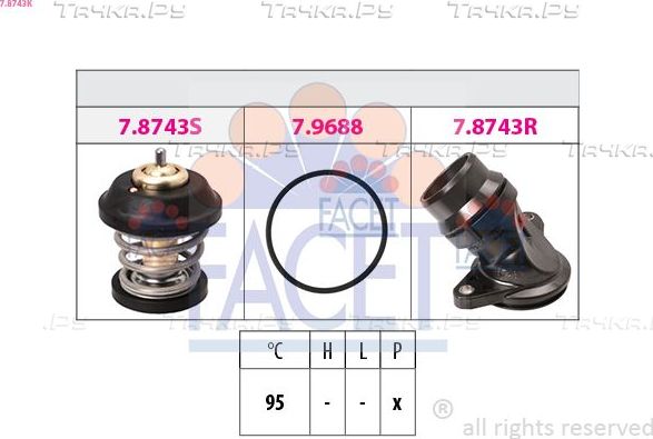 Термостат Facet Made in Italy - OE Equivalent для SEAT Leon II 2007-2012. Артикул 7.8743K