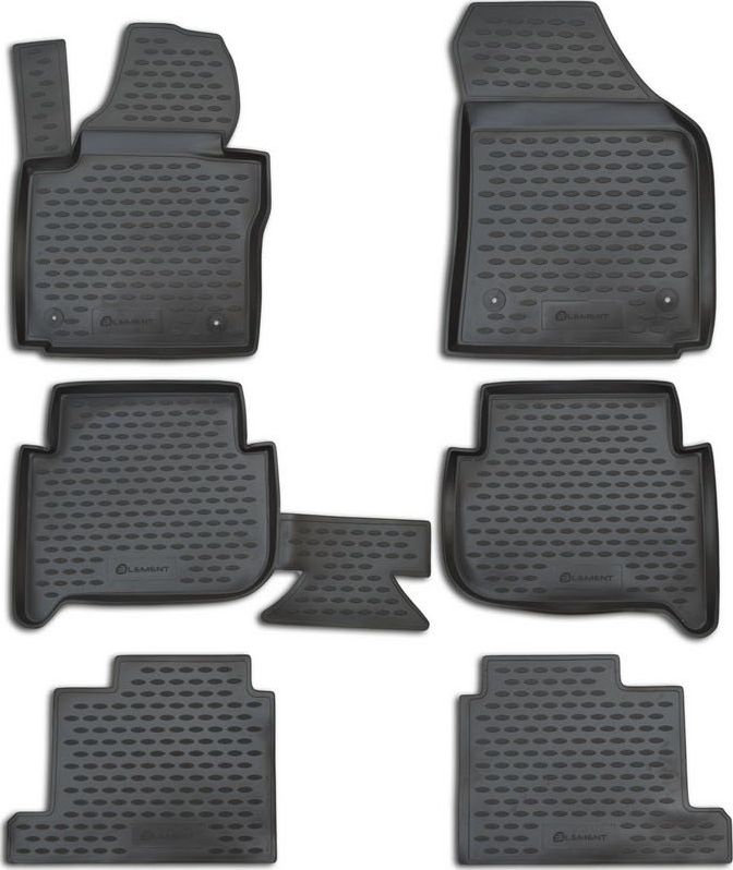 Коврики Element для салона Volkswagen Touran II 7-мест. 2006-2010 3 ряда СЕРЫЕ. Артикул NLC.51.20.211k