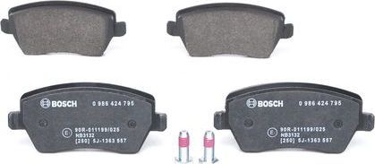 Тормозные колодки Bosch (Low-Metallic) передние для Lada Largus I 2012-2024. Артикул 0 986 424 795