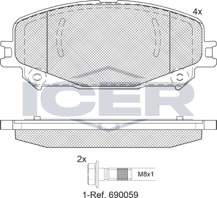 Тормозные колодки Icer передние для Renault Espace V 2015-2026. Артикул 182304