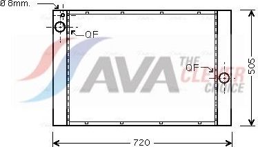 Радиатор охлаждения двигателя AVA для BMW 6 II (E63/E64) 2005-2010. Артикул BW2405