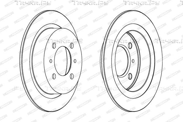Тормозной диск Ferodo Premier задний для Nissan Almera N15 1995-2000. Артикул DDF790