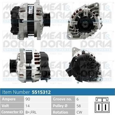 Генератор Meat & Doria для Kia Soul I 2009-2014. Артикул 5515312