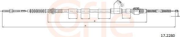 Трос ручника (тросик ручного тормоза) Cofle. Артикул 92.17.2280