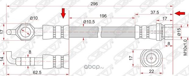ШЛАНГ ТОРМОЗНОЙ ЗАДНИЙ ТАИЛАНД TOYOTA COROLLASPRINTERLVNCRETRNMRNCARIB 2WD 91-02 LHRH Шлан (SAT). Артикул ST9094702740