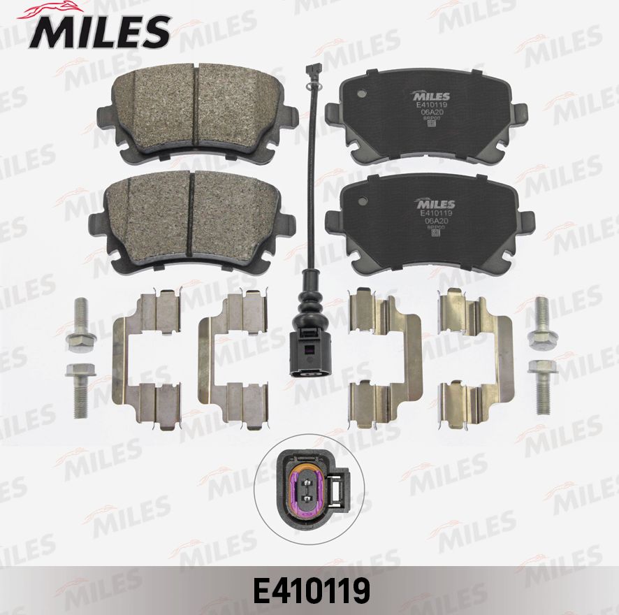 Тормозные колодки Miles (Low-Metallic). Артикул E410119