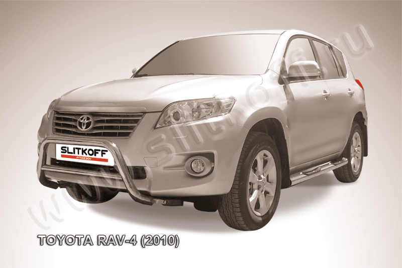 Кенгурятник Slitkoff d57 низкий для Toyota RAV4 III 2010-2012. Артикул TR410-002