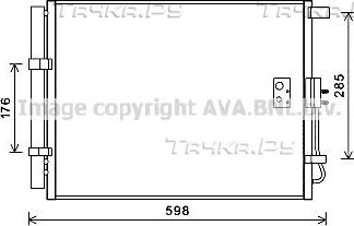 Радиатор кондиционера (конденсатор) AVA (алюминий). Артикул HY5373D