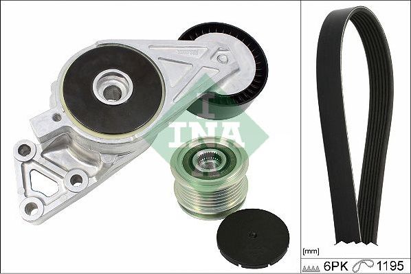 Приводной ремень поликлиновой с роликами (комплект) Ina для Audi A3 I (8L) 1996-2003. Артикул 529 0470 20