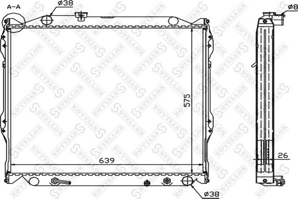 Радиатор охлаждения двигателя Stellox для Toyota Land Cruiser Prado 90 1996-2002. Артикул 10-25153-SX