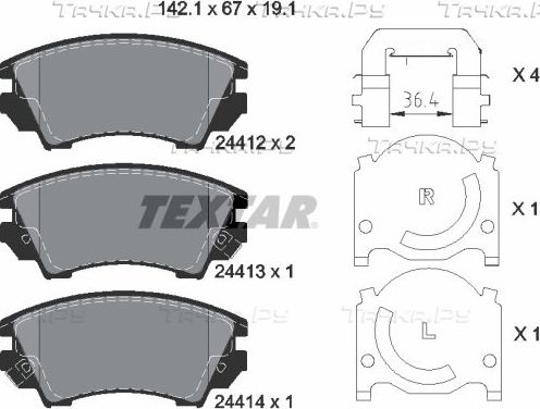 Тормозные колодки Textar передние для Chevrolet Malibu VIII 2012-2016. Артикул 2441201