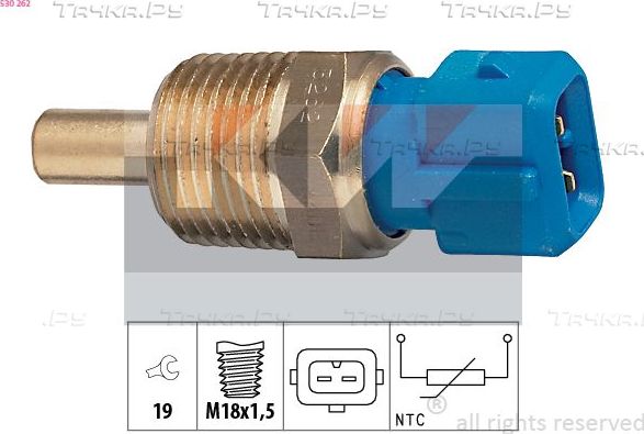 Датчик температуры охлаждающей жидкости KW Made in Italy - OE Equivalent. Артикул 530 262