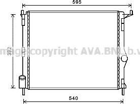 Радиатор охлаждения двигателя AVA для Lada Largus I 2012-2026. Артикул RTA2476